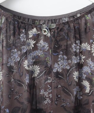 自由区 L 【カタログ掲載・洗える】ボタニカルフラワープリント ワンピース セピア系