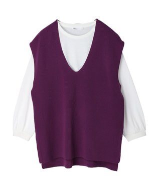 CRAFT STANDARD BOUTIQUE Ｖネックニットベスト＋ロンＴｅｅ Purple