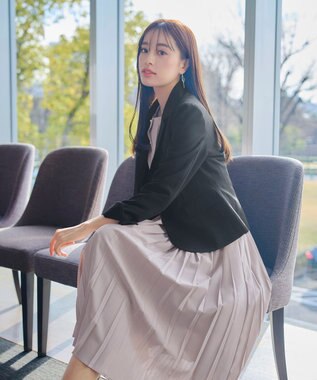 Tiaclasse L 【ダブルクロス・洗える】テーラードジャケット ブラック