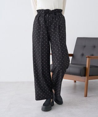 earth music&ecology リラックスドットパンツ Black