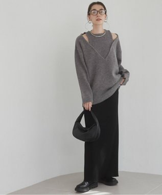 WEGO 【ANGIE VINTAGE】リブマーメイドスカート ブラック