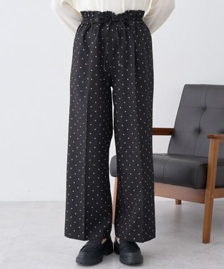 earth music&ecology リラックスドットパンツ Black