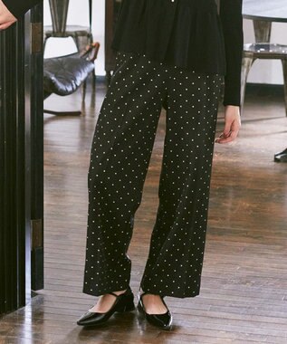 earth music&ecology リラックスドットパンツ Black