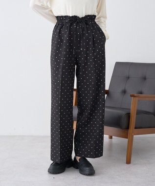 earth music&ecology リラックスドットパンツ Black