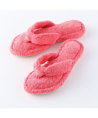 UCHINO タオルサンダルスリッパ「リラックス」【Sサイズ21-23cm】洗えるスリッパ レッド