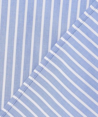 自由区 【SHIHOさん着用】ボリュームスリーブ ブラウス サックスストライプ