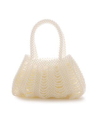 UNBILLION カシュカシュ cachecache / パール調編みバッグﾞ ホワイト