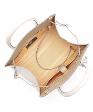 A.D.M.J. 【牛革】クロコ型押しサイドバックルトート25cm(ショルダーストラップ付) AV