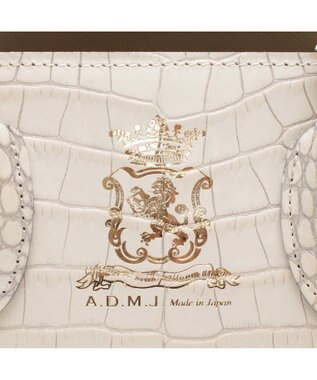 A.D.M.J. 【牛革】クロコ型押しサイドバックルトート25cm(ショルダーストラップ付) AV