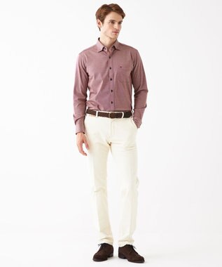 JOSEPH ABBOUD 【キングサイズ】コンパクトジャージーバーズアイ シャツ ワイン系