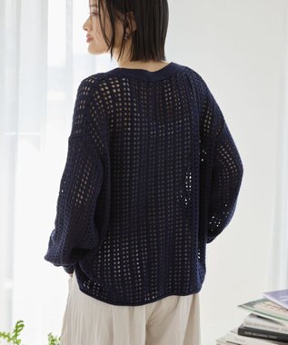 AMERICAN HOLIC メッシュカーディガン Navy