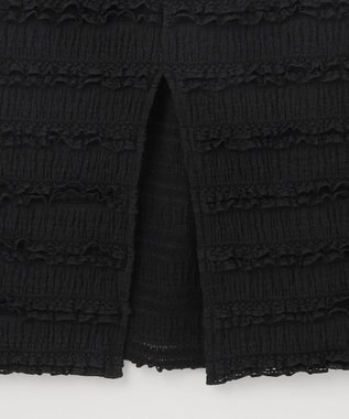 Feroux 【洗える】カットフリルＩラインスカート ブラック系