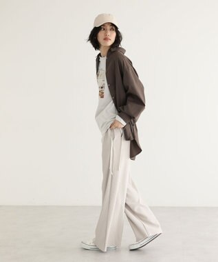 Green Parks 楽ちんプリーツワイドパンツ Ecru