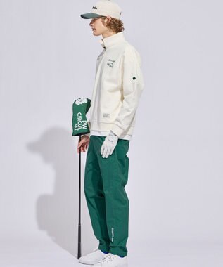 PW CIRCULUS 【MEN】ハーフジップ 裏毛スウェットトップス ゴルフ アイボリー系