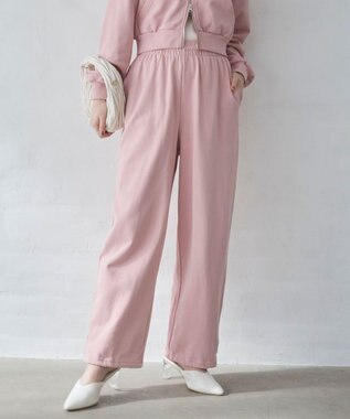 WEGO 【ウエストゴム/XSSMサイズ展開】スウェットワイドパンツ ピンク