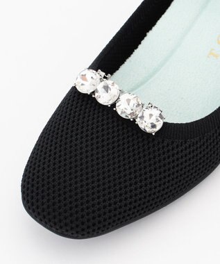 TOCCA 【軽量・撥水・お洗濯可・選べるシュークリップ】steppi×TOCCA BALLET PUMPS パンプス ブラック×ビジュー