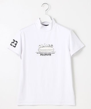 23区GOLF 【PEANUTS】【WOMEN】スヌーピーコラボ モックネックシャツ ホワイト系