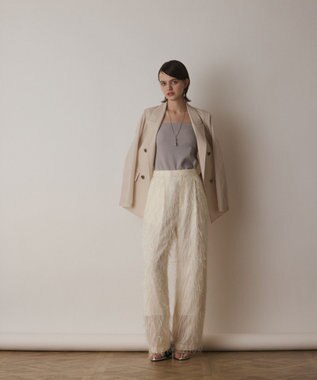 GRACE CONTINENTAL フリンジワンタックパンツ キナリ