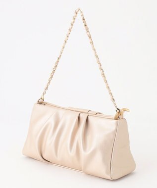 ANY SIS 【2WAY】ギャザーチェーンクラッチショルダー バッグ シャンパン