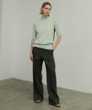 BEIGE， JULIE / 半袖ニット Mint x Slate