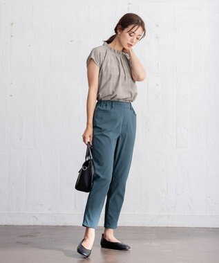 ANY 【ウエストゴム/ストレッチ/UVカット】大人の7daysデイリー パンツ ブルーグリーン