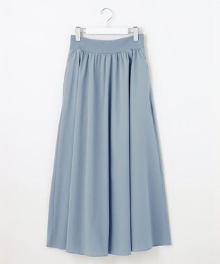UNFILO 【撥水/ストレッチ/軽量】マジカル機能 ギャザースカート サックスブルー系