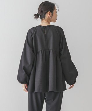 AMERICAN HOLIC ラグランジャガードロングブラウス Black