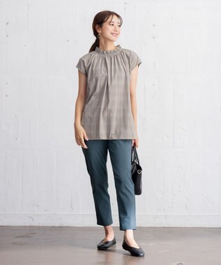 ANY 【ウエストゴム/ストレッチ/UVカット】大人の7daysデイリー パンツ ブルーグリーン