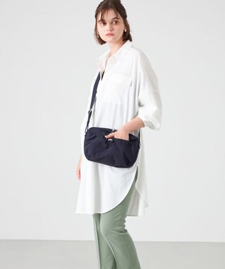 LA BAGAGERIE 【MONICA】クリンクルナイロン　ドロストショルダーバッグ ネイビー