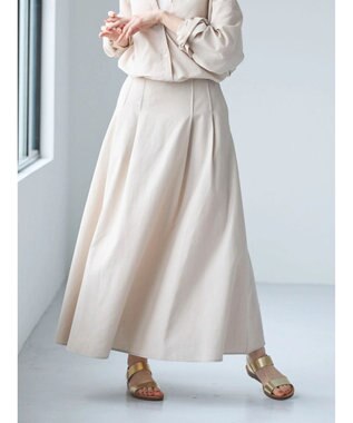 Green Parks 綿麻混フレアスカート Black