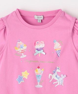 ANY KIDS スイーツ オン・オフショルダー Tシャツ ピンク