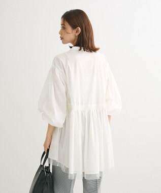 Green Parks 裾チュールレイヤードチュニック Off White