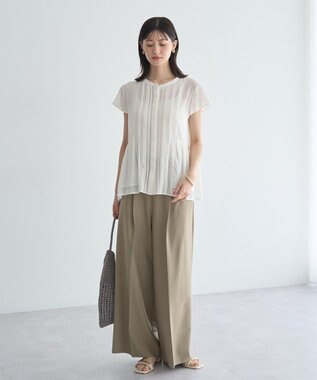 YECCA VECCA ペプラムシアーブラウス White