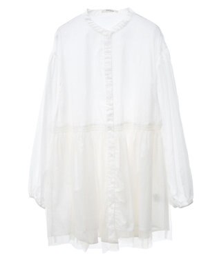 Green Parks 裾チュールレイヤードチュニック Off White