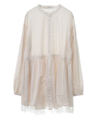 Green Parks 裾チュールレイヤードチュニック Beige