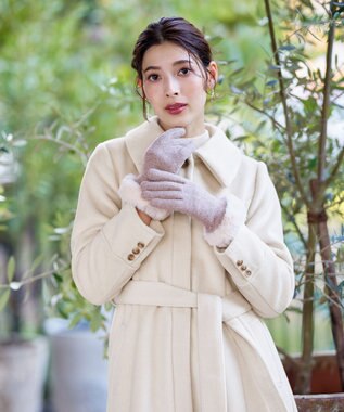 Tiaclasse フェイクウールステンカラーコート エクリュ