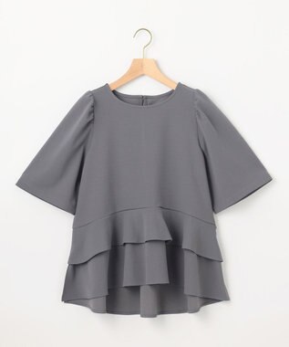 組曲 S ご好評につき追加生産【WEB限定】ジョーゼットジャージーティアード ブラウス グレー系