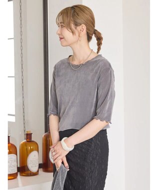 AMERICAN HOLIC シアーベロアＴシャツ Gray