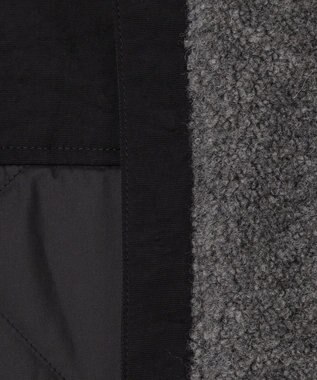 ICB L 【リバーシブル着用可能】 リバーシブルキルト ミドル丈コート チャコール×ブラック系