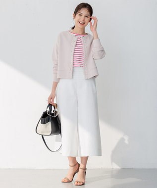 組曲 【パールボタン付き】ダンボールジャージー カーディガン ローズ系