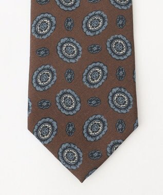 JOSEPH ABBOUD 【日本製】フラワークレストパターン ネクタイ ダークブラウン系2