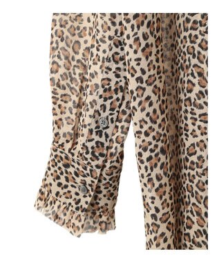 YECCA VECCA フリルデザインロングシャツ Leopard