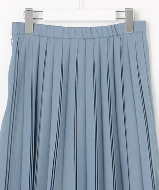 J.PRESS LADIES 【洗える】シアータフタ プリーツ スカート グレイッシュサックス系