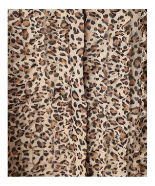 YECCA VECCA フリルデザインロングシャツ Leopard