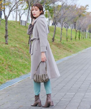 Tiaclasse フェイクウールステンカラーコート モカ