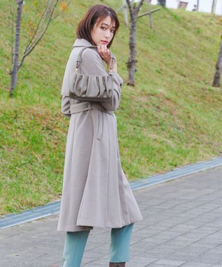 Tiaclasse フェイクウールステンカラーコート モカ