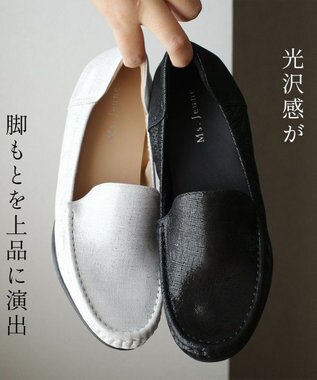 Pointer 日本製 本革美脚効果コンフォートシューズ ブラックガラス