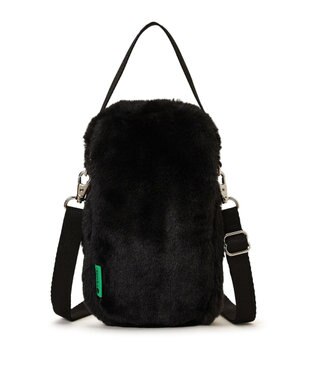 LeSportsac FUR MINI PHONE CROSSBODY/ブラックフラッフィーファー ブラックフラッフィーファー