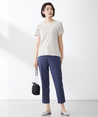 J.PRESS LADIES 【接触冷感・吸水速乾】MULTI EFFECT JERSEY フレンチスリーブ ドルマン カットソー ベージュ系