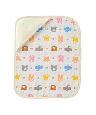 MIKI HOUSE HOT BISCUITS どうぶつ柄 6重織ガーゼケット